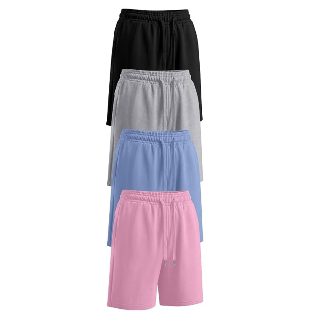 4-Pack Girls' Shorts with Pockets, 4-Color, 5-14 Years