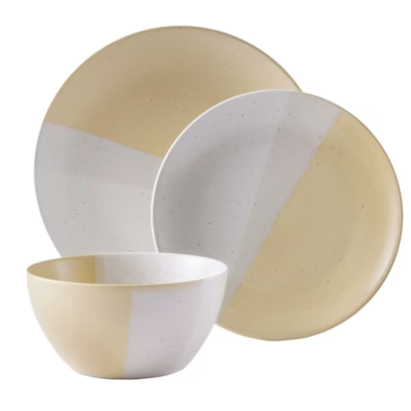 12-Piece Better Homes & Gardens Yellow Hayes Stoneware Dinnerware Set