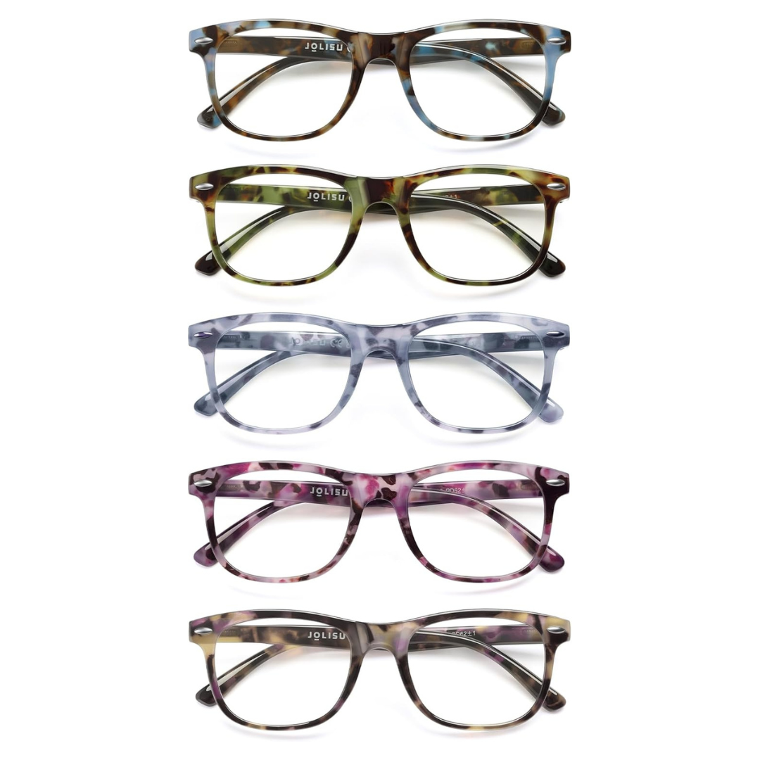 5-Pack Stylish Blue Light Blocking Reading Glasses