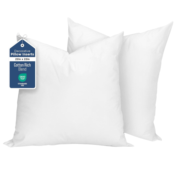 2-Pack Martex 22" X 22" Decorative Throw Inserts Pillows