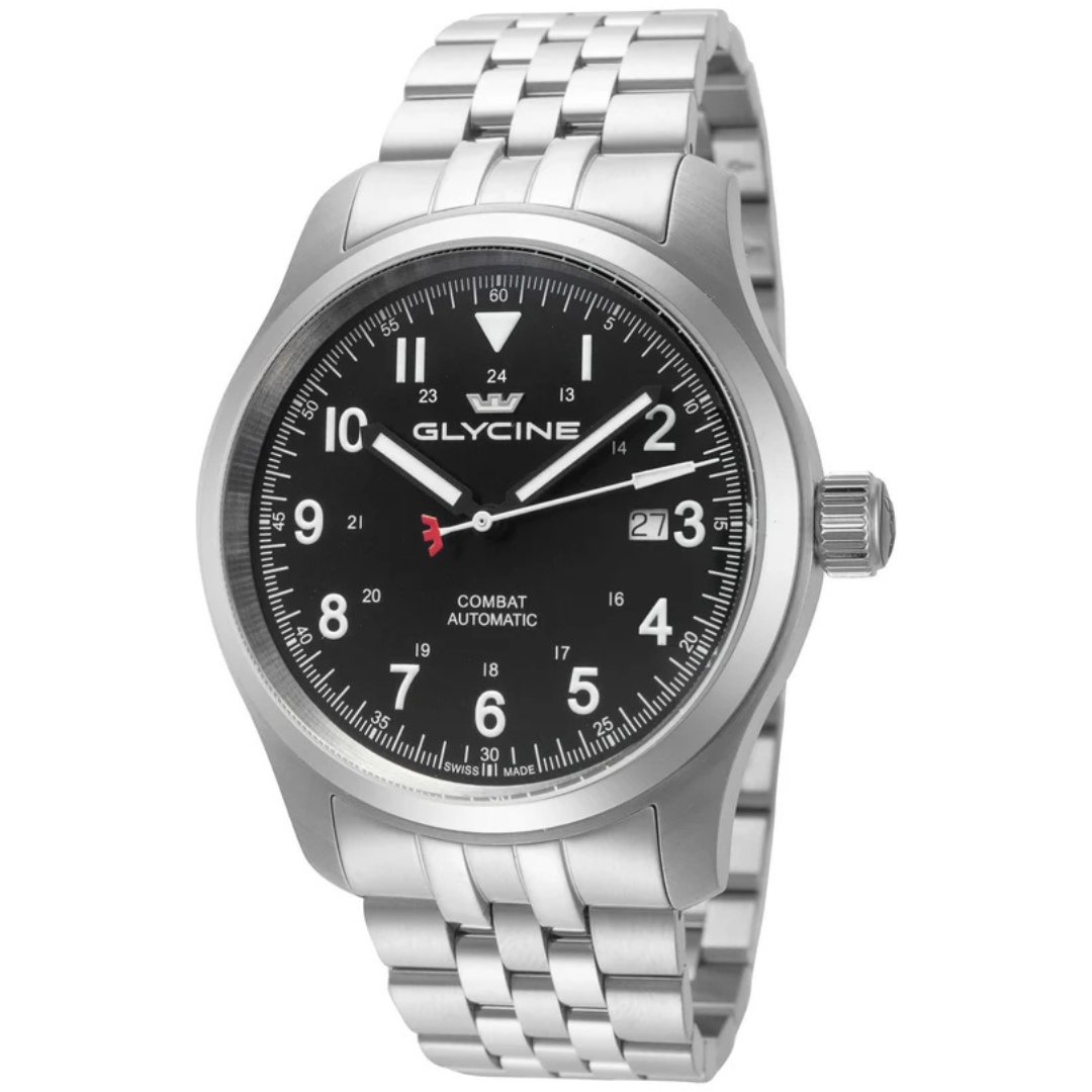 42mm Glycine Combat Field Black Dial Men's Automatic Watch