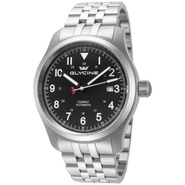 42mm Glycine Combat Field Black Dial Men's Automatic Watch