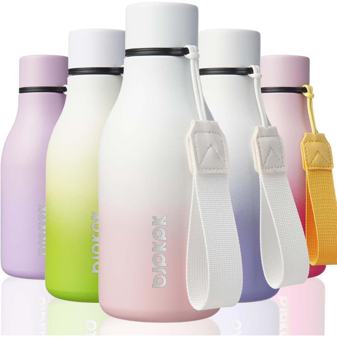 12 oz Insulated Stainless Steel Water Bottle with Carry Strap