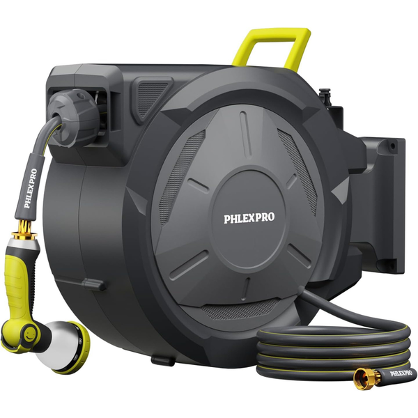 110FT 1/2" Phlex PRO Retractable Garden Hose Reel