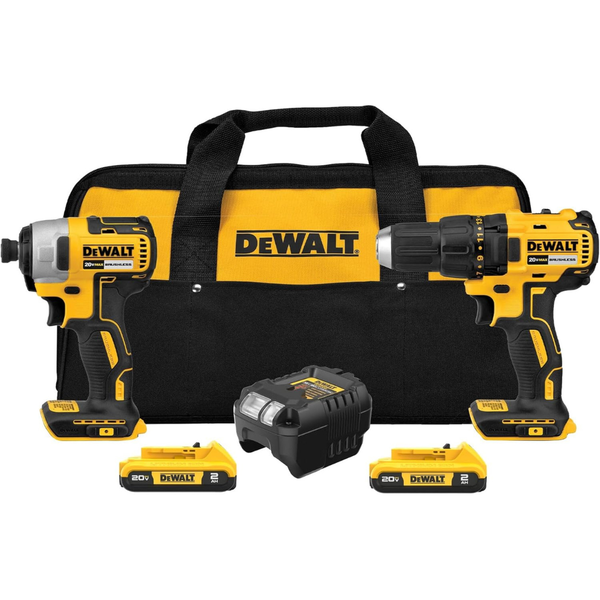 DEWALT 20V MAX Cordless Drill / Impact Driver Set w/ 2 Batteries & Charger (DCK277D2)
