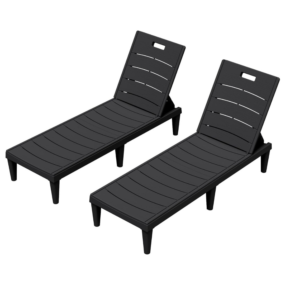 2-Pack Greesum Adjustable Chaise Lounges