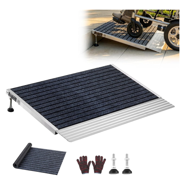 Vevor 24" X 35.8" Heavy-Duty Adjustable Threshold Ramp W/ Non-Slip Surface