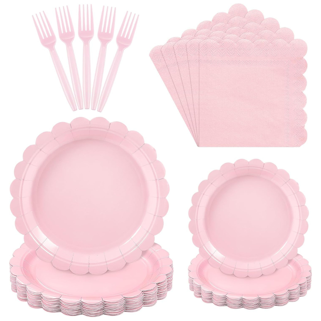 96-Piece Disposable Disposable Plates & Napkins Set