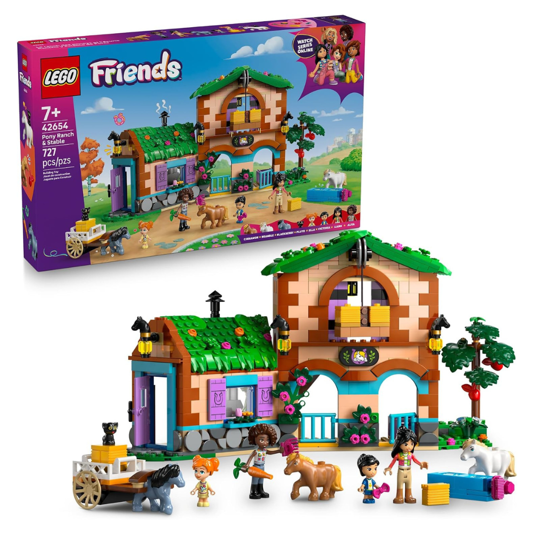 727-Piece LEGO Friends Pony Ranch & Stable Playset W/ 3 Horse Toys (42654)