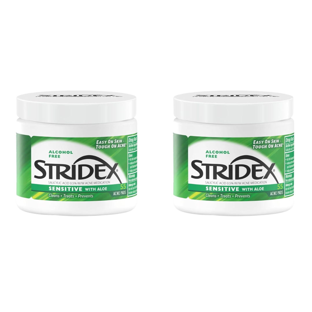 2-Pack Stridex Acne Pads Sensitive W/ Aloe Alcohol-Free