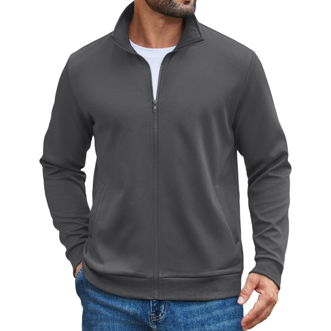 Coofandy Men's Casual Stylish Lightweight Zip Up Sweatshirt