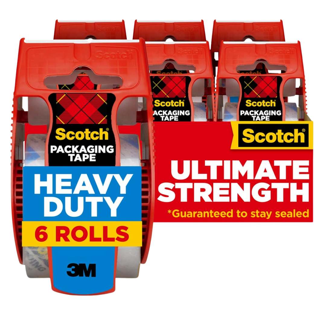 6-Pack Scotch Heavy Duty Ultimate Strength Packaging Tape W/ Dispenser