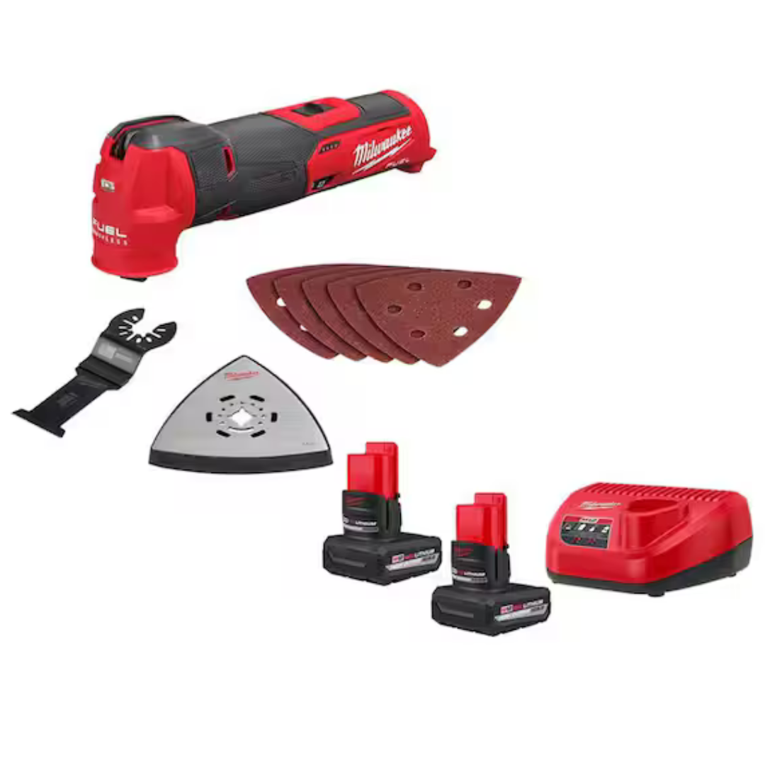 Milwaukee M12 FUEL 12V Oscillating Multi-Tool W/ 2x M12 XC 5Ah Batteries & Charger