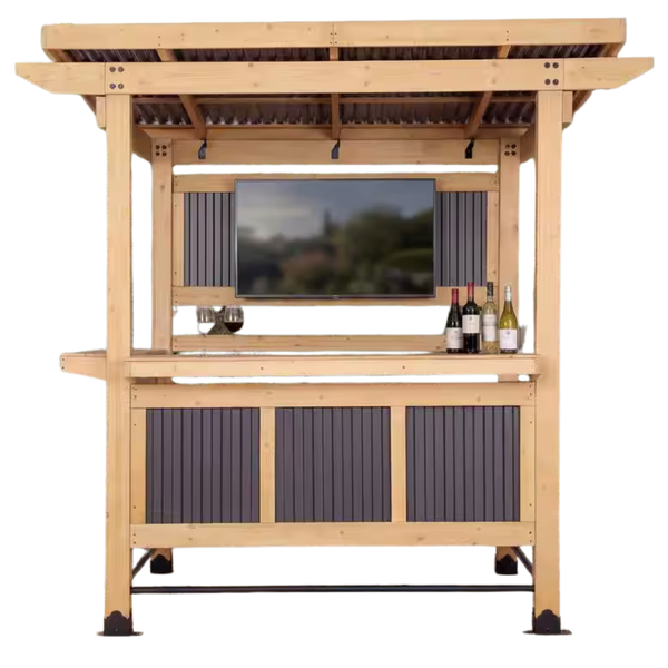 FUFU&GAGA 7ft X 6ft Outdoor Gazebo With Cedar Frame