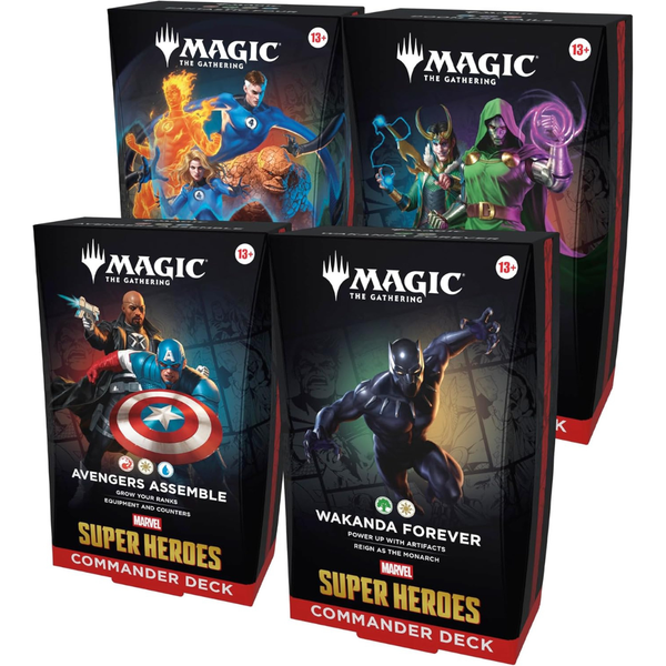 Set of 4 Magic: The Gathering: Marvel Super Heroes Commander Decks