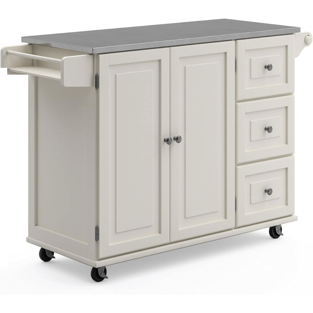 Homestyles Stainless Steel Top Kitchen Cart Rolling Mobile Island