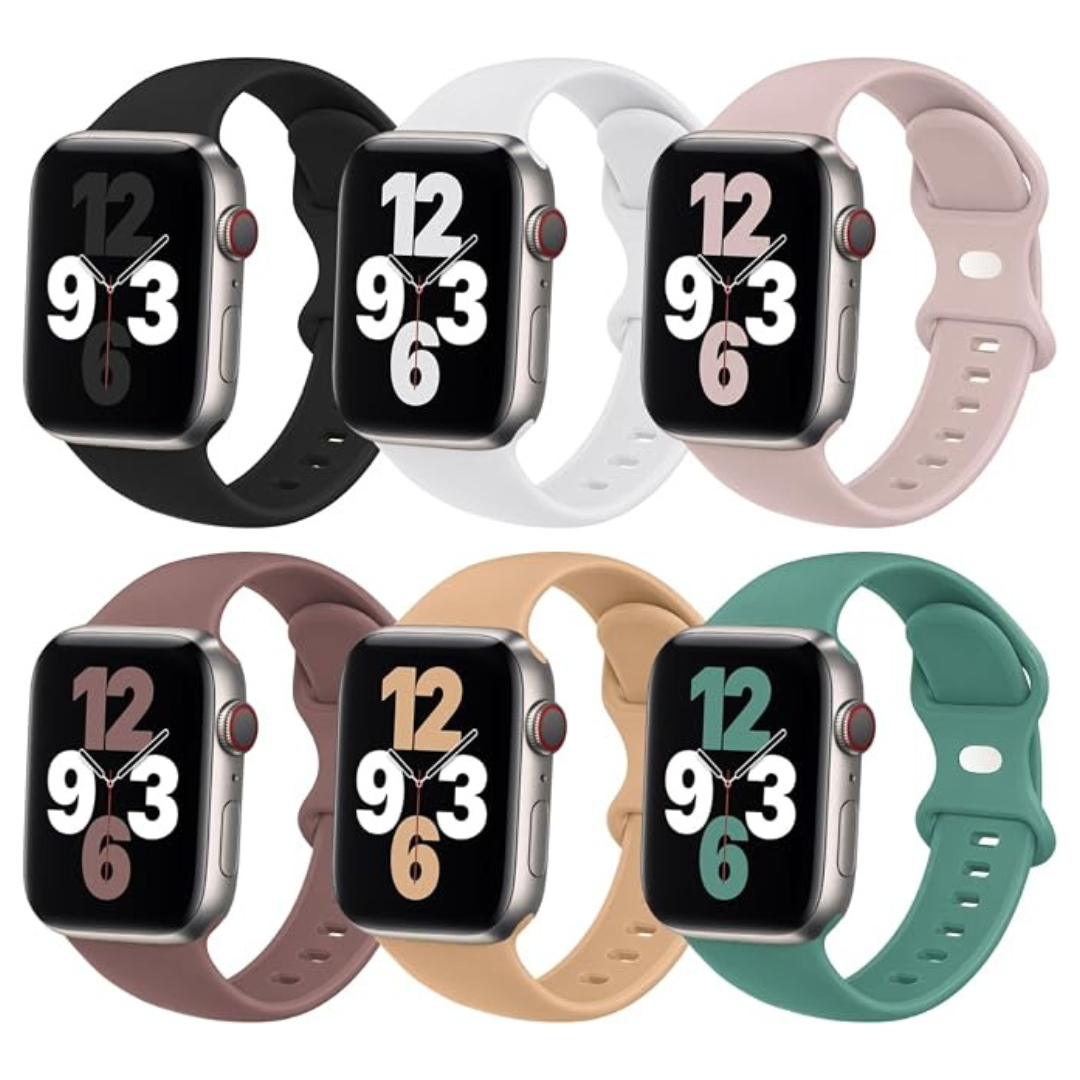 6-Pack Sport Bands Compatible with Apple Watch (Various)
