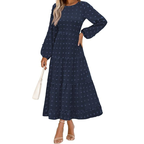 Women's Fall Spring Elegant Long Sleeve Maxi Dress