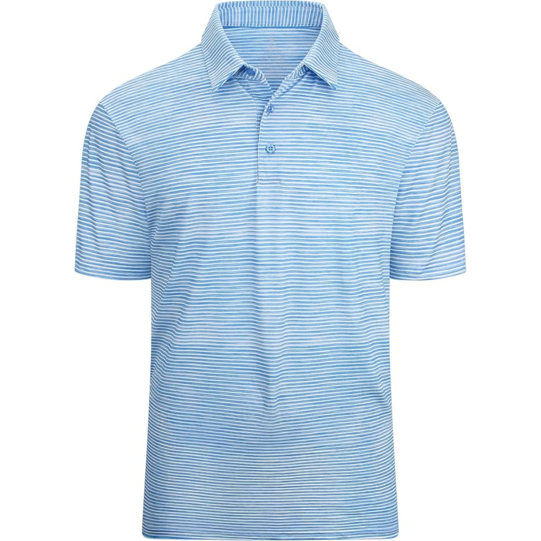 Men's Moisture Wicking Quick-Dry Striped Golf Shirt (Various)