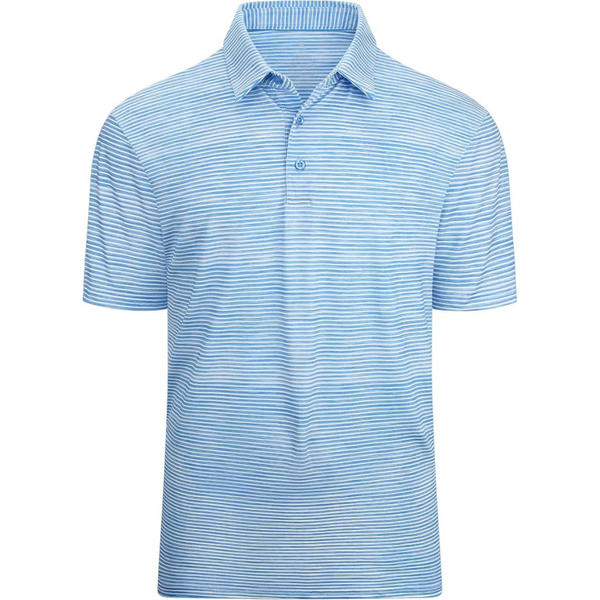 Men's Moisture Wicking Quick-Dry Striped Golf Shirt (Various)