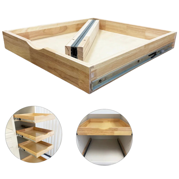 15" Pre-Assembled Solid Wood Pull Out Cabinet Organizer