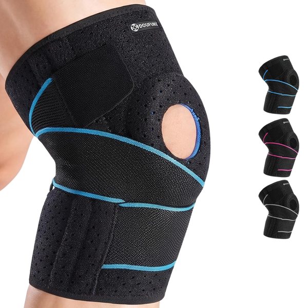 Unisex Breathable Arc-Shaped Knee Brace (Blue & Black)