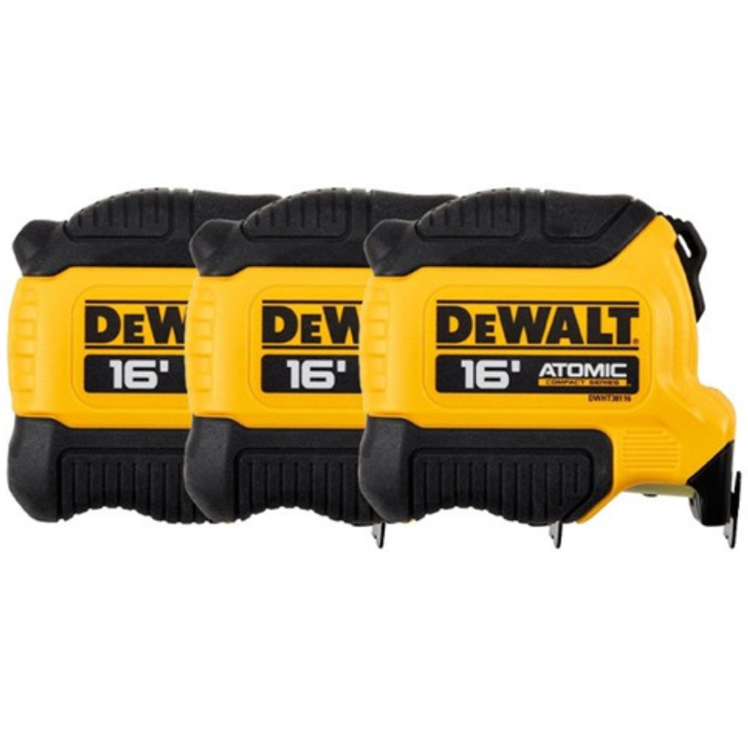 3-Pack DeWALT 16' x 1-1/8" Tape Measure w/ Integrated Finger Brake