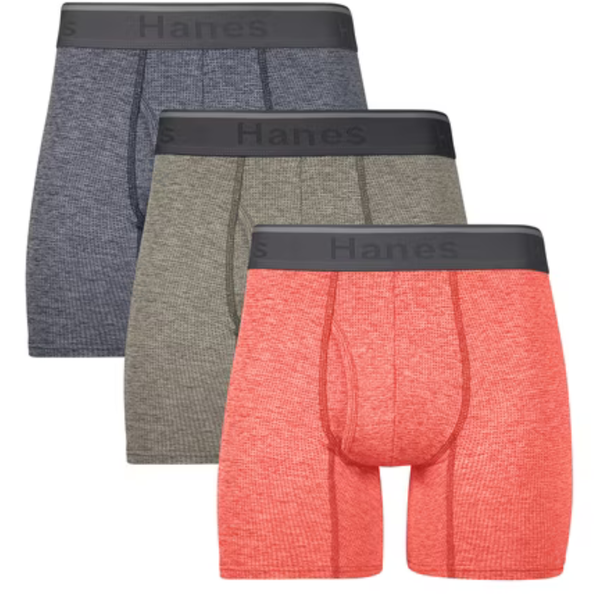 3-Pack Hanes Breathable Stretch Mesh Boxer Briefs (2 Colors)