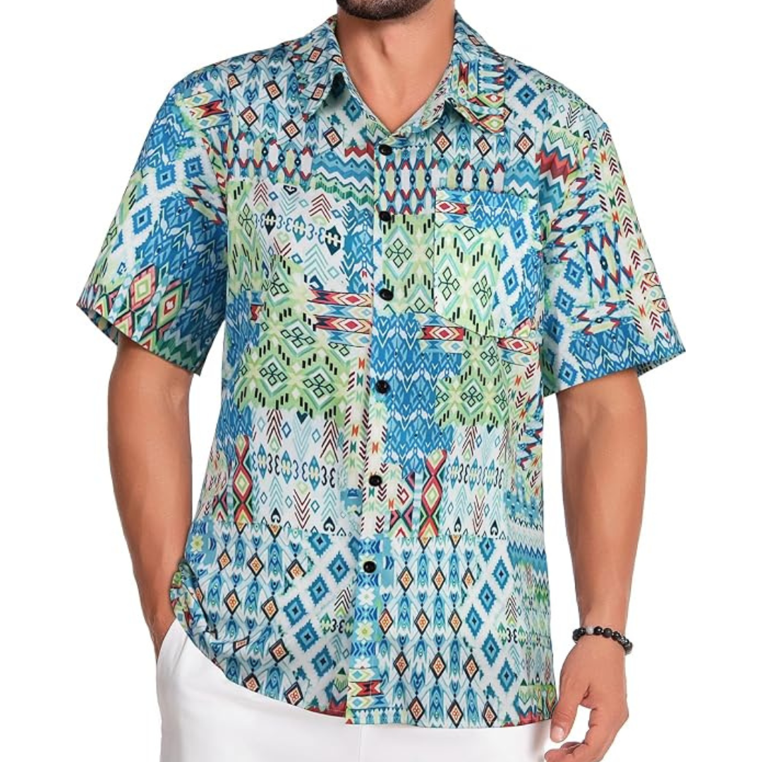 Men's Short Sleeve Floral Button Down Shirts