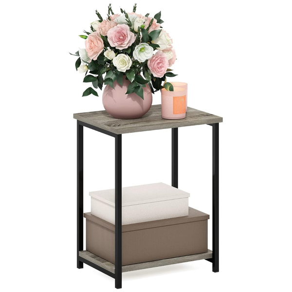 Furinno Simplistic 2-Tier Metal Frame End Table