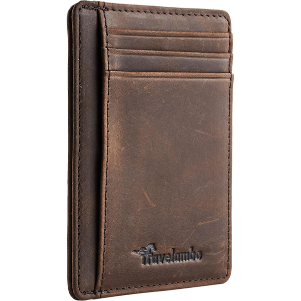 Travelambo Men's Slim RFID Blocking Leather Wallet (Various)