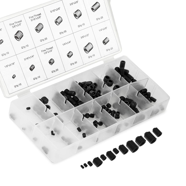 200-Piece NEIKO 50484A Internal Hex Allen Set Screw Assortment Kit