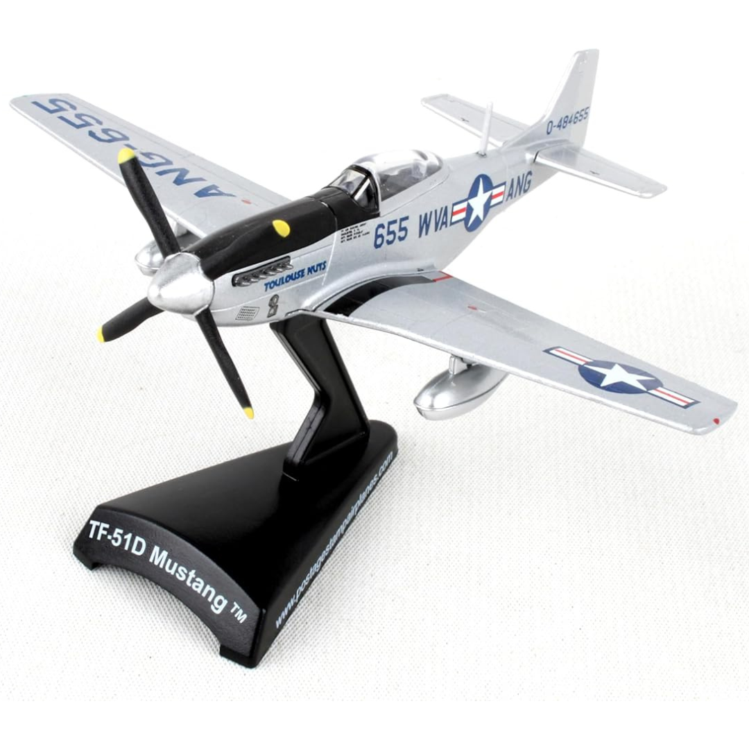 Postage Stamp P-51D Toulouse Nuts Die-Cast Metal Model Airplane