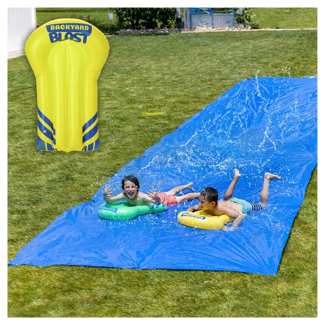 Backyard Blast Giant 30' X 6' Slip And Slide W/ 1 Inflatable Rider Float