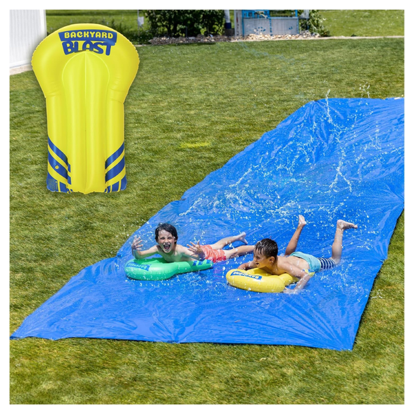 Backyard Blast Giant 30' X 6' Slip And Slide W/ 1 Inflatable Rider Float