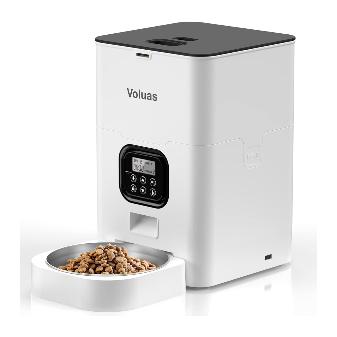 Voluas 4L Automatic Timed Pet Feeder W/ Portion Control & 4 Daily Meals