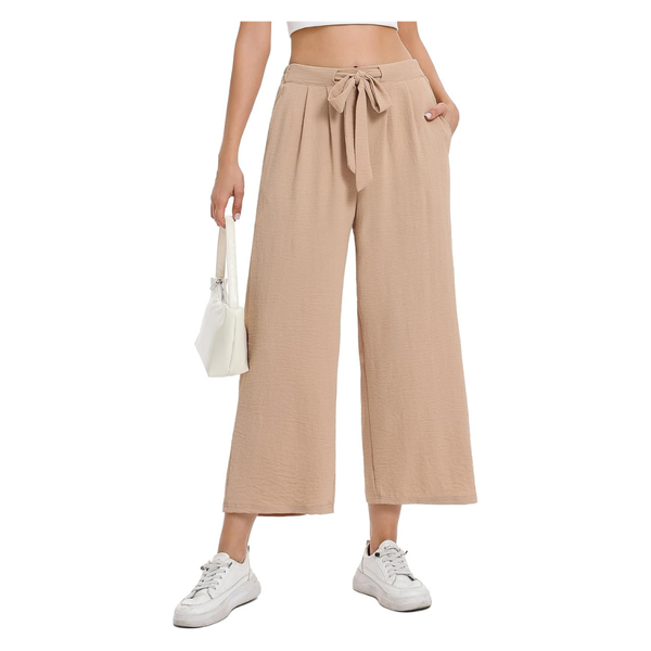 Women's Wide Leg High Waist Cropped Palazzo Pants (Various)