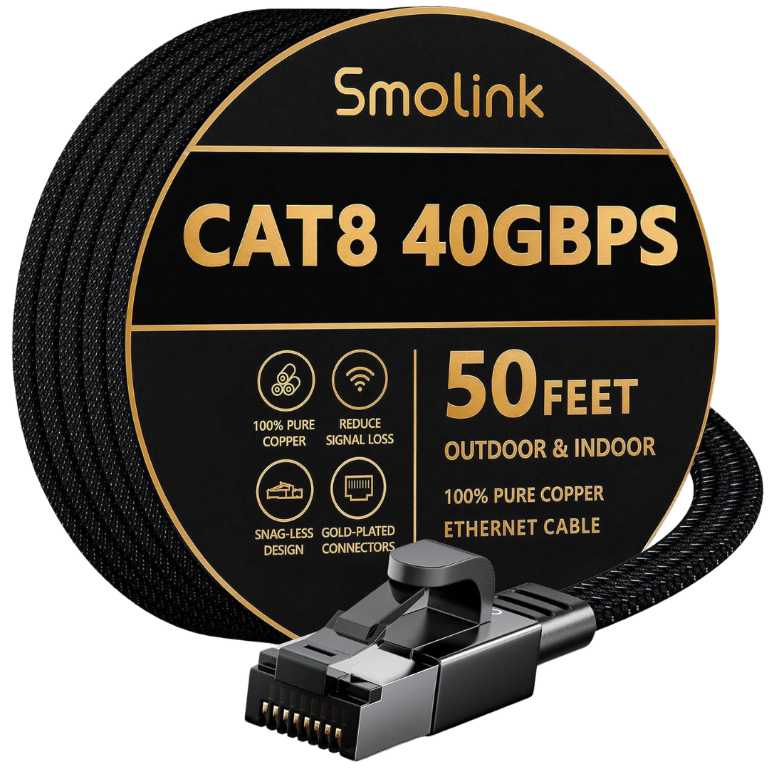 50ft Smolink Cat 8 High Speed Ethernet Cable