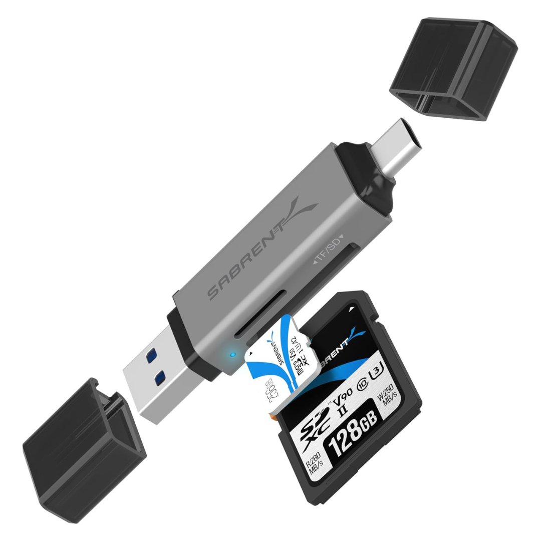 Sabrent USB-A And Type-C Dual-Slot Micro/SD Card Reader