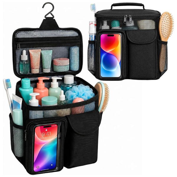 EaseGave Quick Dry Mesh Portable Shower Caddy W/ Phone Pocket