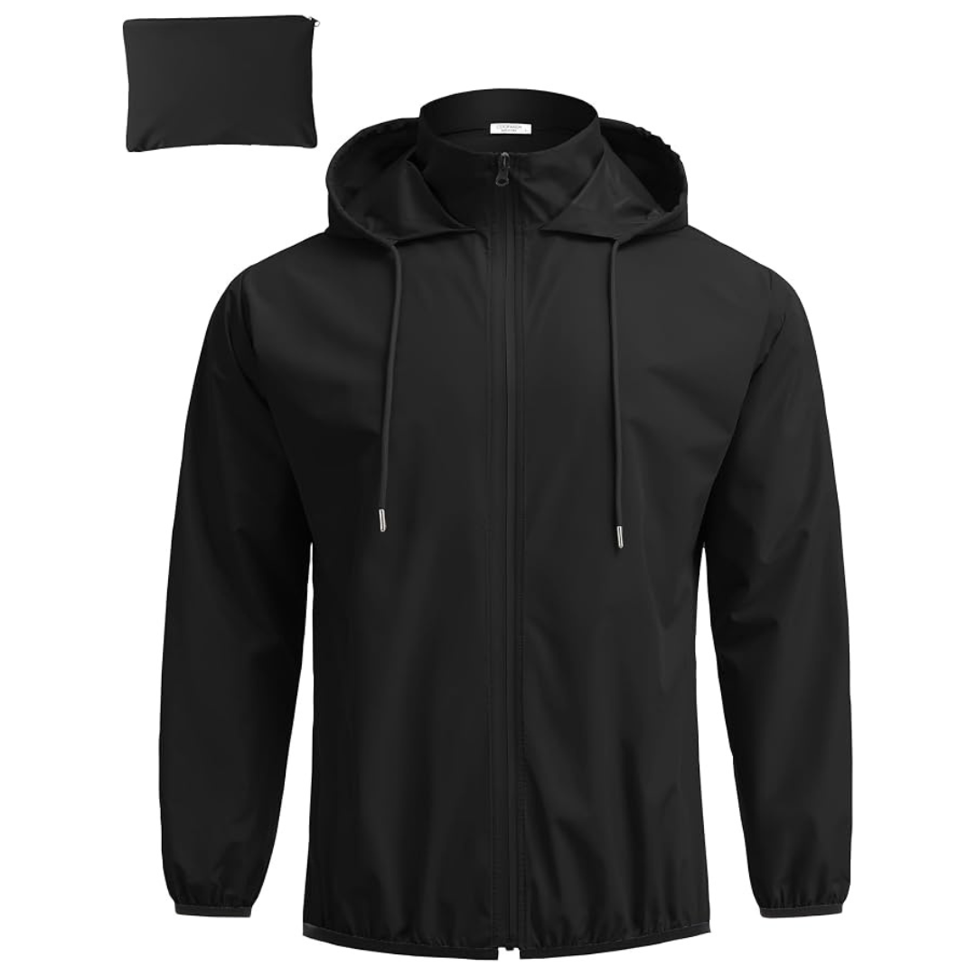 COOFANDY Packable Waterproof Men's Rain Jacket