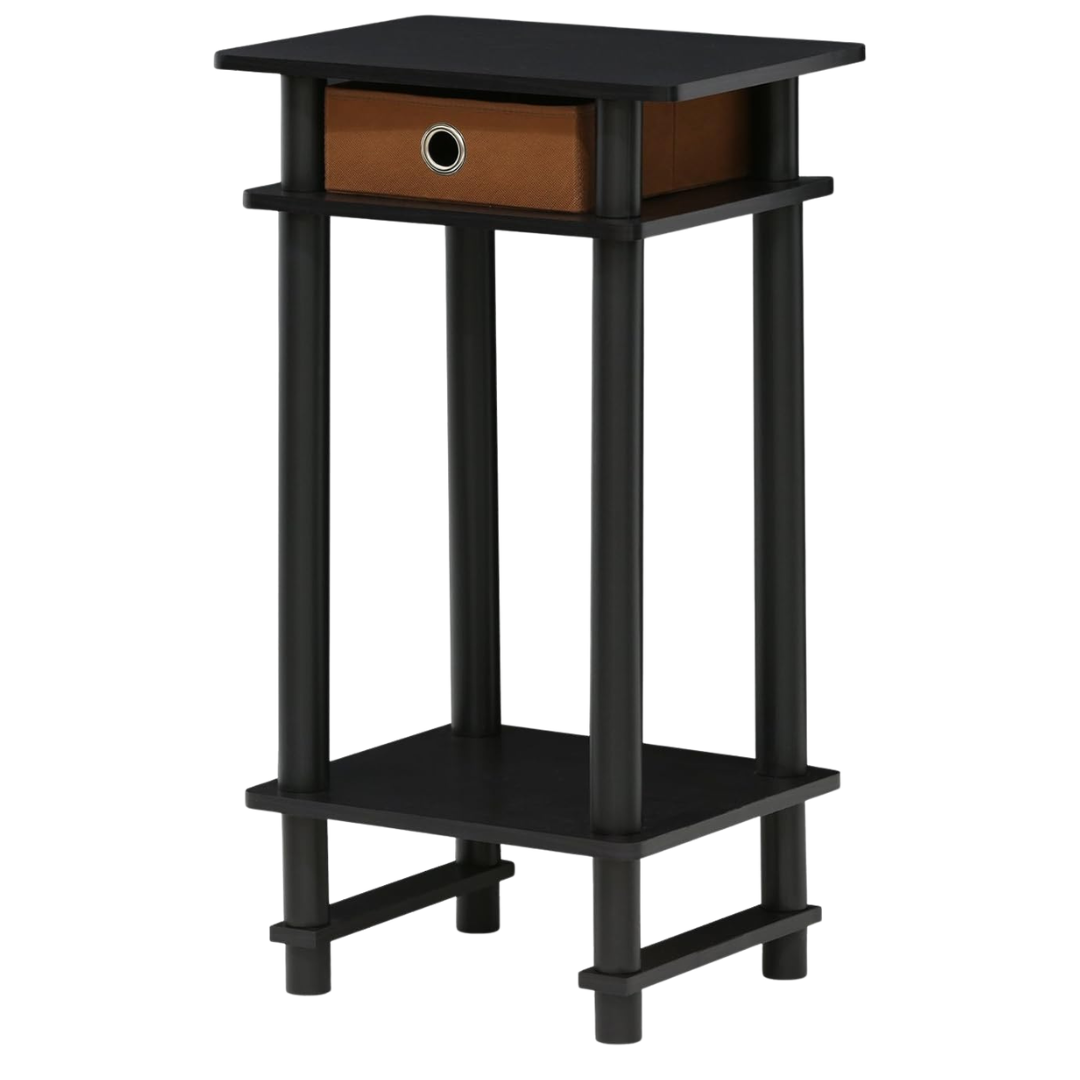Furinno 17017 Turn-N-Tube End Table (Espresso/Black/Brown)