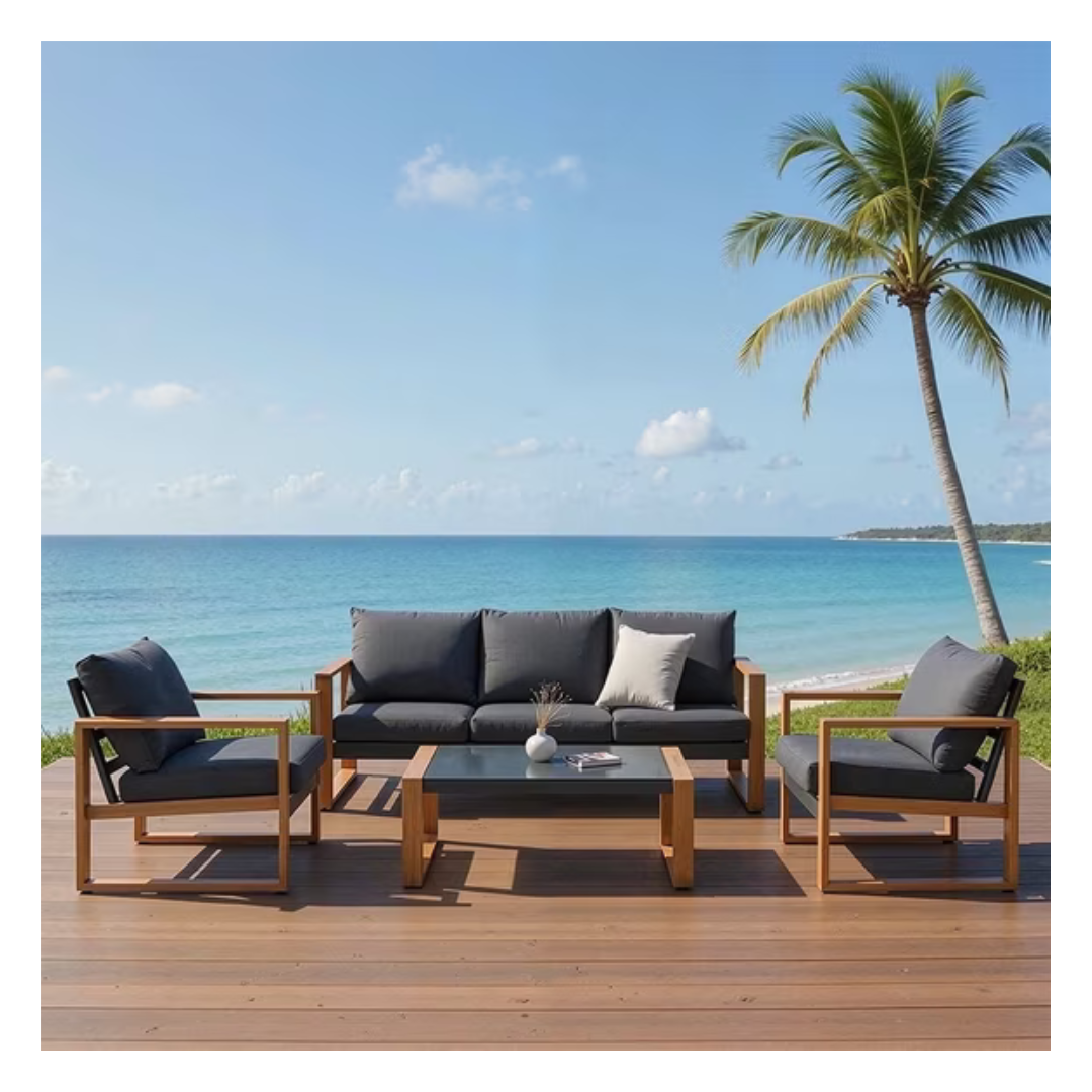4-Piece Everite Outdoor Steel Conversation Set