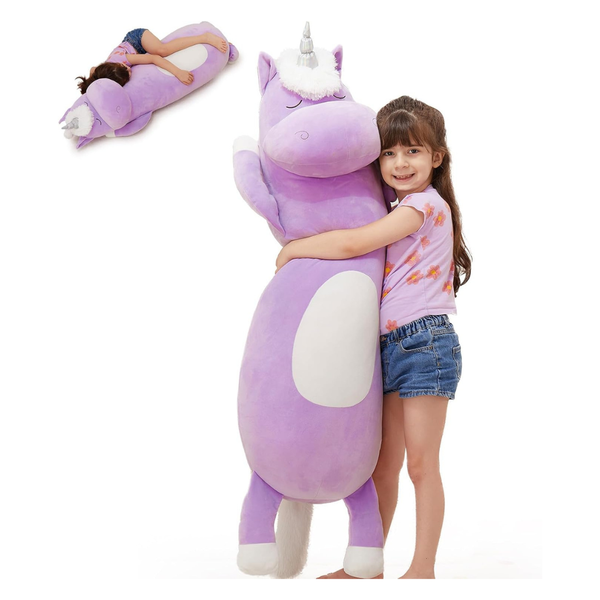 4FT MorisMos Giant Plush Unicorn Stuffed Animal Body Pillow