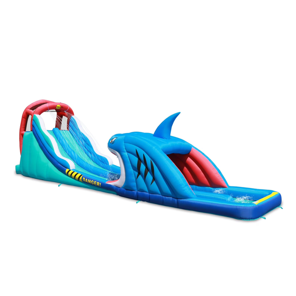 Happy Hop Shark Attack Double Slide Inflatable Water Slide