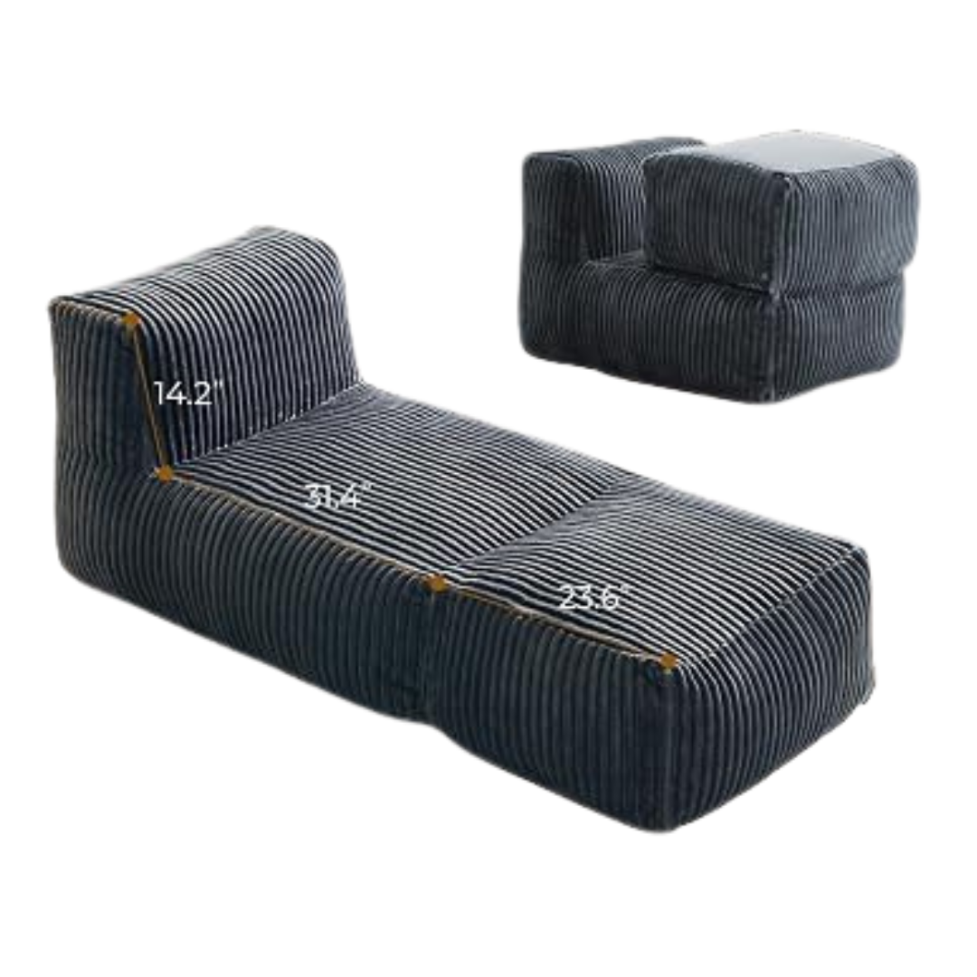 Ayovoch Giant Bean Bag Chair With Ottoman And Washable Cover