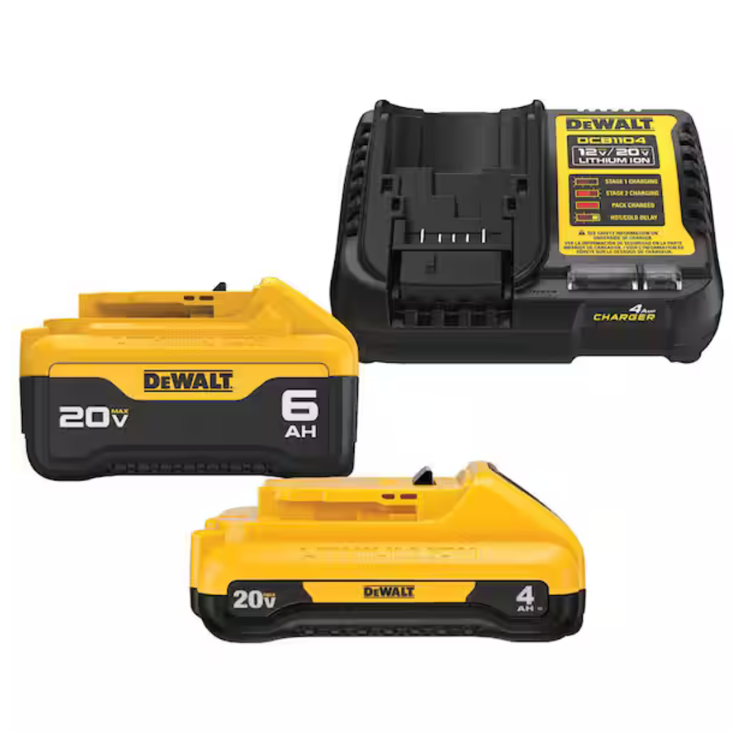 DeWALT 20V Max Lithium 6.0Ah/4.0Ah Battery & Charger Starter Kit