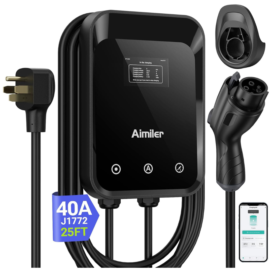 40A/9.6kW, Nema 14-50P Plug Level 2 EV Charger