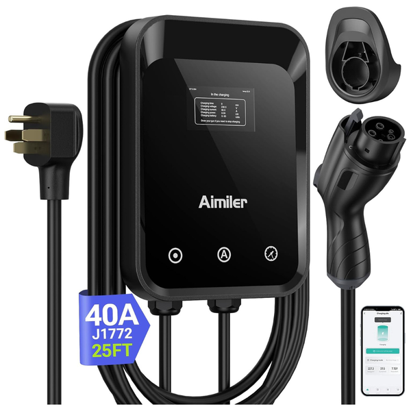 40A/9.6kW, Nema 14-50P Plug Level 2 EV Charger