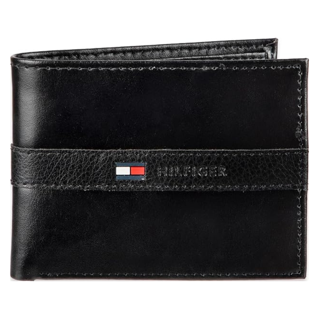Tommy Hilfiger Men's Leather RFID Bifold Wallet W/ Removable Passcase